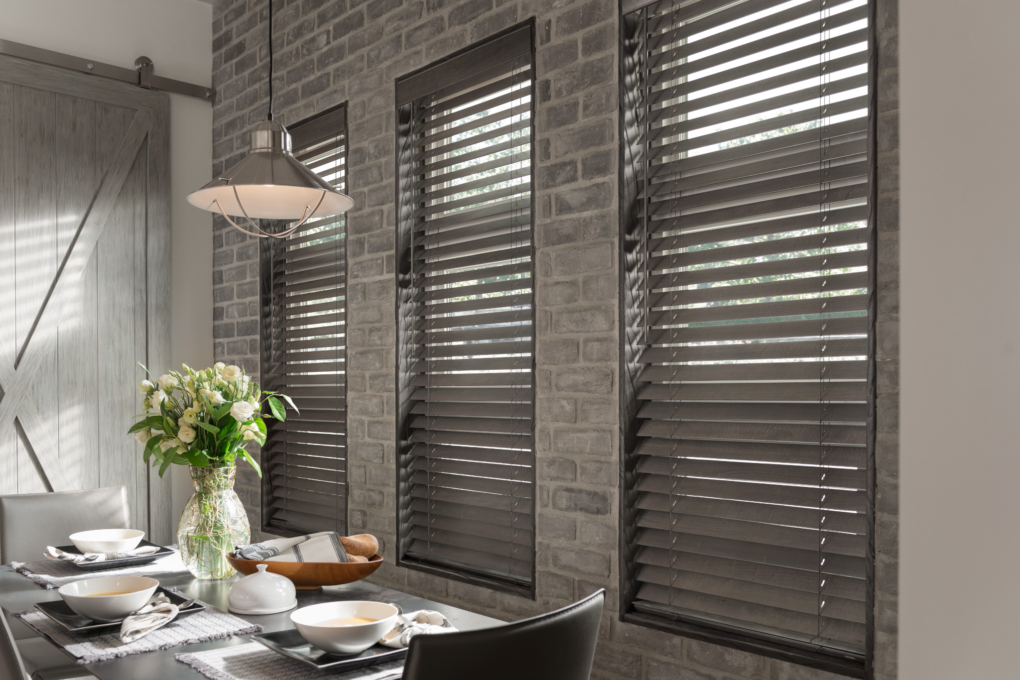 Custom Stained Wood Blinds